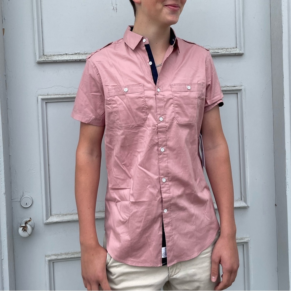 NWT paper denim & cloth pink button down sz s